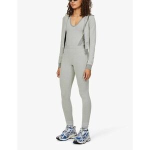 SKIMS Womens Outdoor Basics Scoop Neck Cotton Blend Bodysuit Heather Gray Size M
